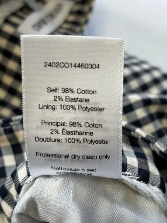 🖤 Veronica Beard Gingham Pants Womens 12 Black White Stretch Lined Career 🖤 - Picture 13 of 14
